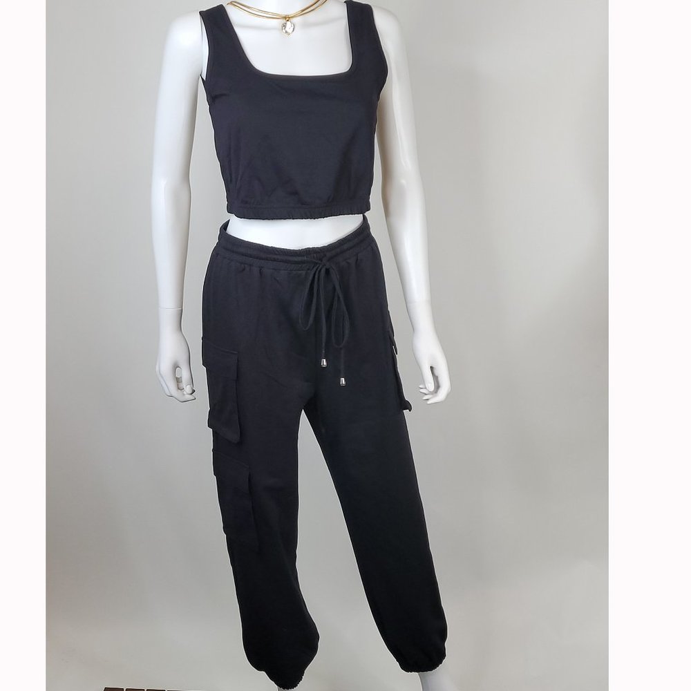 Next Level Lounge Wear With Our Sexy Tank Top & Cargo Jogger Set